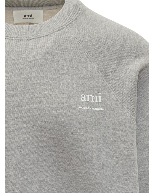 AMI Gray Ami Alexandre Mattiussi Sweatshirt With Logo for men