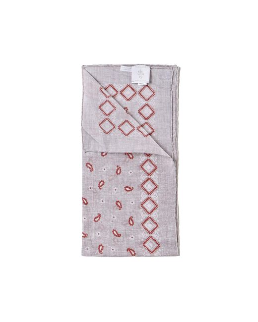 Eleventy Pink Cotton Scarf In Paisley Print for men