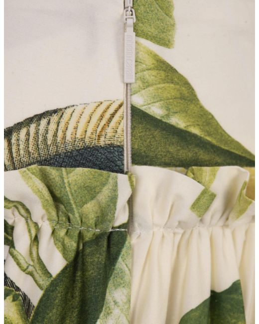 Roberto Cavalli White Ivory Pleated Skirt With Lemons Print