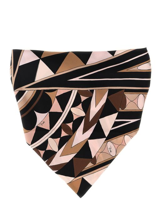 Emilio Pucci Black Emilio Triangle Scarf