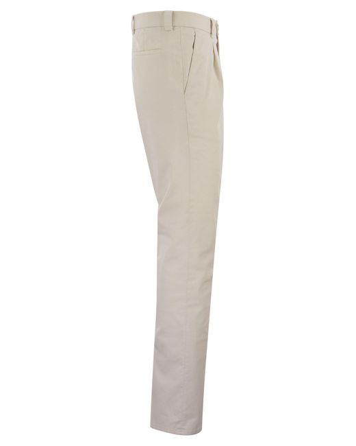 Brunello Cucinelli Gray Garment-Dyed Leisure Fit Trousers for men