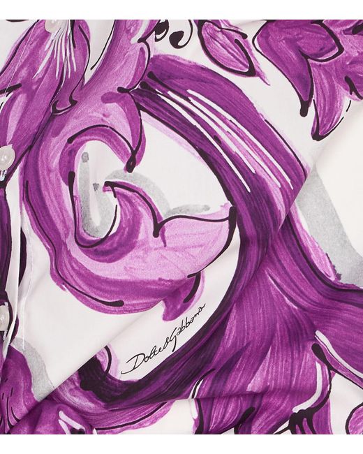 Dolce & Gabbana Purple Top With 'Majolica' Print