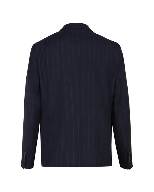 Tagliatore Blue Single-Breasted Virgin Wool Jacket for men