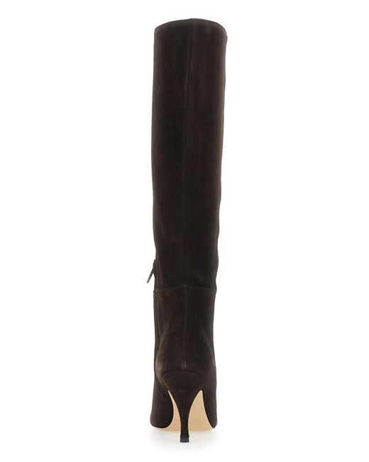 Semicouture Black Boots Lucinda Suede Viscose And Polyester