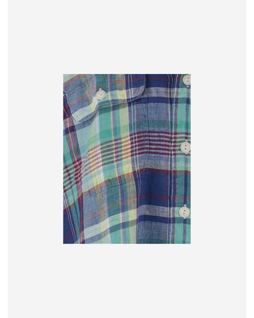 Ralph Lauren Blue Cotton Shirt With Check Pattern for men