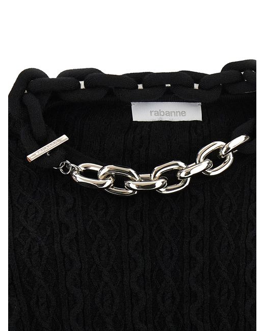 Rabanne Black Necklace Sweater Wool Cashmere Sweater, Cardigans