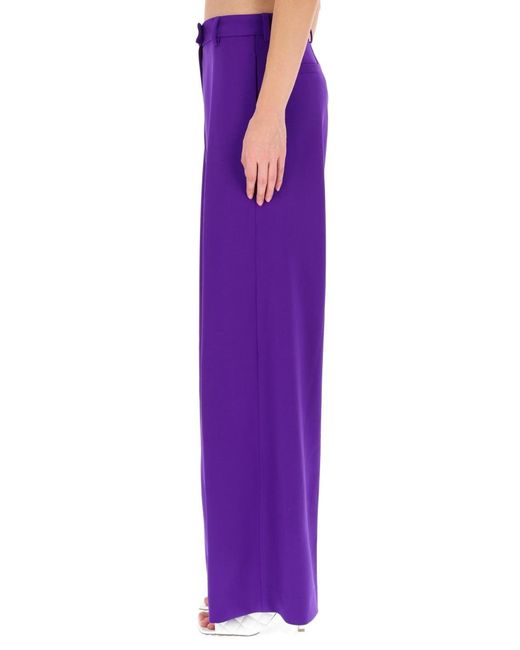 Dries Van Noten Purple Pants Wool Blend Trousers
