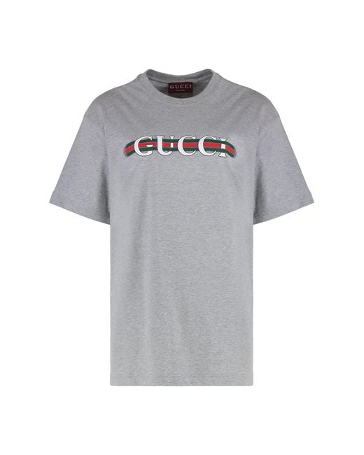 Gucci Gray Cotton Crew-Neck T-Shirt T-Shirts & Jerseys