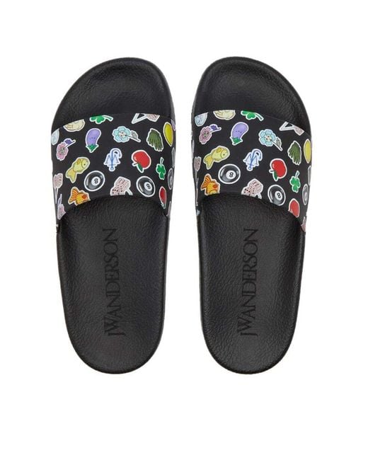J.W. Anderson Multicolor Sticker Logo Slides Sandals