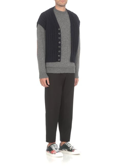 Maison Margiela Gray Wool And Linen Sweater for men