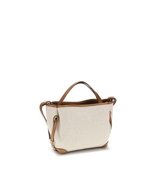 Chloé Metallic Beige Fabric Handbag