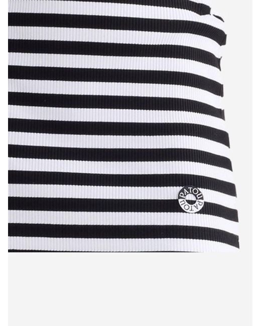 Patou White Dress One-Shoulder Cotton