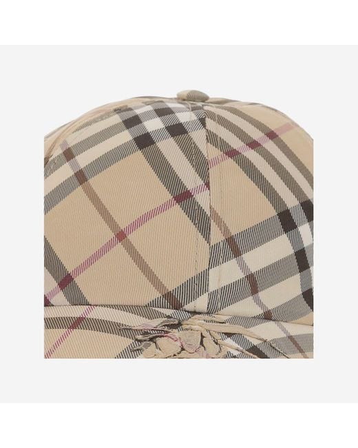 Burberry Brown Baseball Cap With Check Pattern