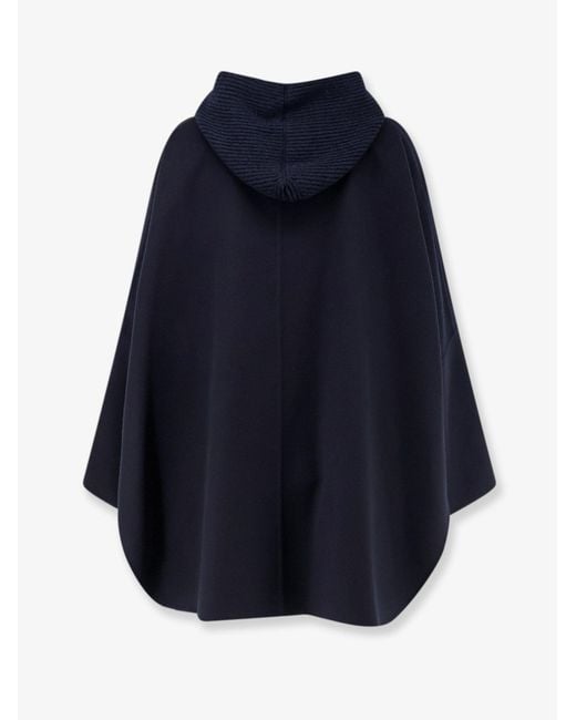 Loro Piana Blue Cape Coat Farrel Cashmere