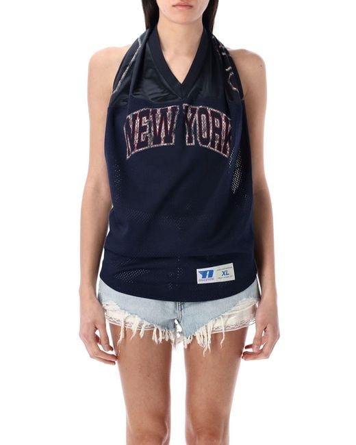 Alexander Wang Deconstructed Jersey Top in Blue | Lyst