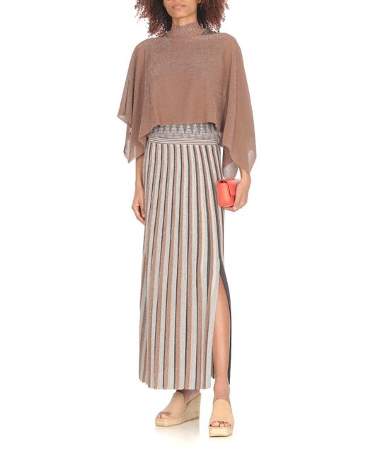 D.exterior Brown Skirt With Lurex Details