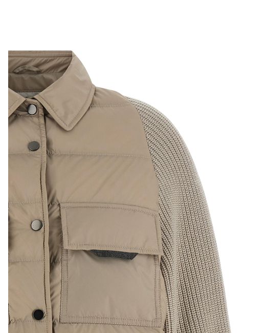 Brunello Cucinelli Natural Polyester Shell Jacket Clothing
