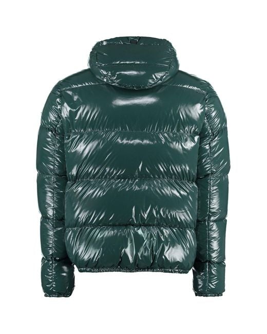 Herno Green Hooded Shiny Down Jacket for men