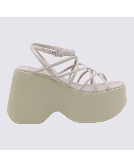 Vic Matié White Cream Leather Sandals