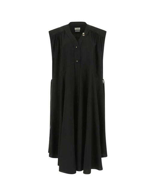 Quira Black Viscose Blend Oversize Dress