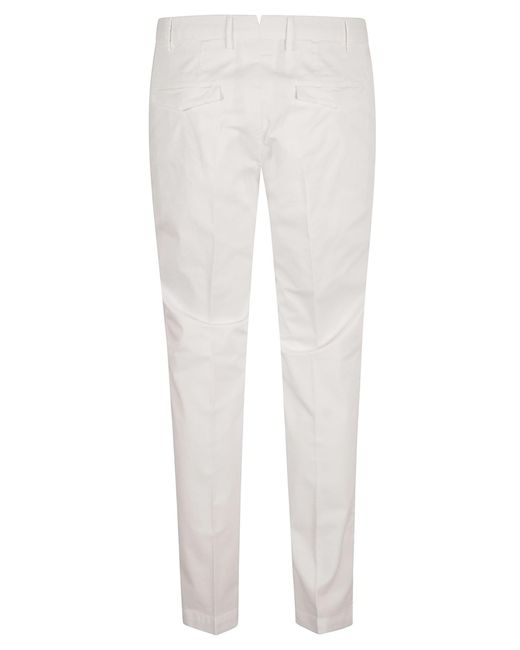 PT Torino White Slim Fit Plain Trousers for men