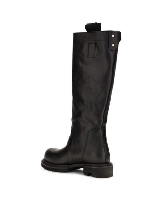 Rick Owens Black Gabe Leather Knee-High Boots