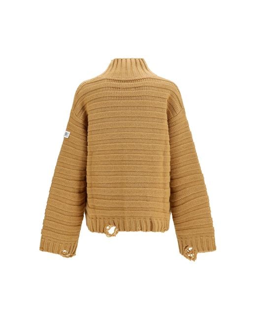 MM6 by Maison Margiela Natural Wool Turtleneck Sweater for men