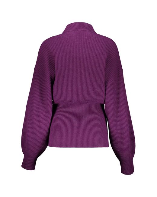 Palm Angels Purple Striped Crew-Neck Sweater