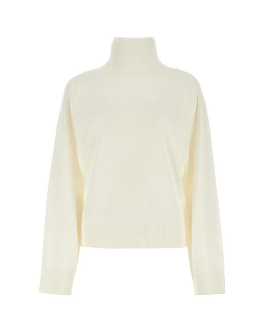 Bottega Veneta White Ivory Wool Oversize Sweater
