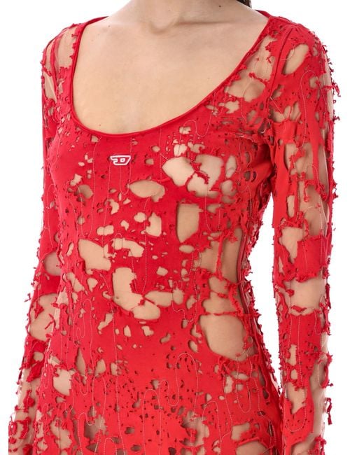 DIESEL Red D-Lea Maxi Dress