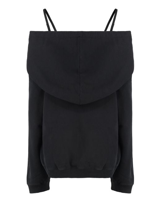 MM6 by Maison Margiela Black Cotton Hoodie Hoodies