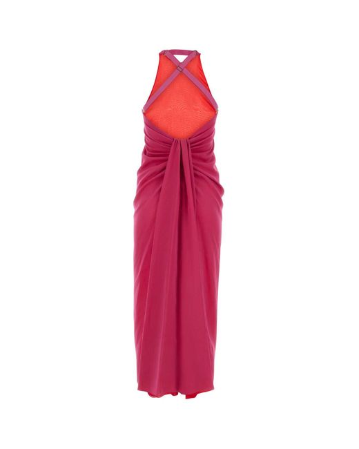 Fendi Red Fuchsia Silk Dress