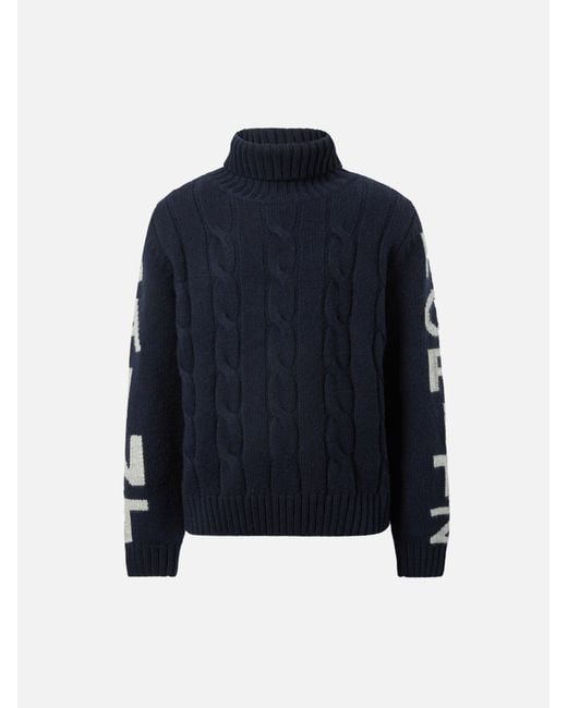Mc2 Saint Barth Blue Fisherman Jr Cable Knit Sweater Saint Moritz Jacquard for men