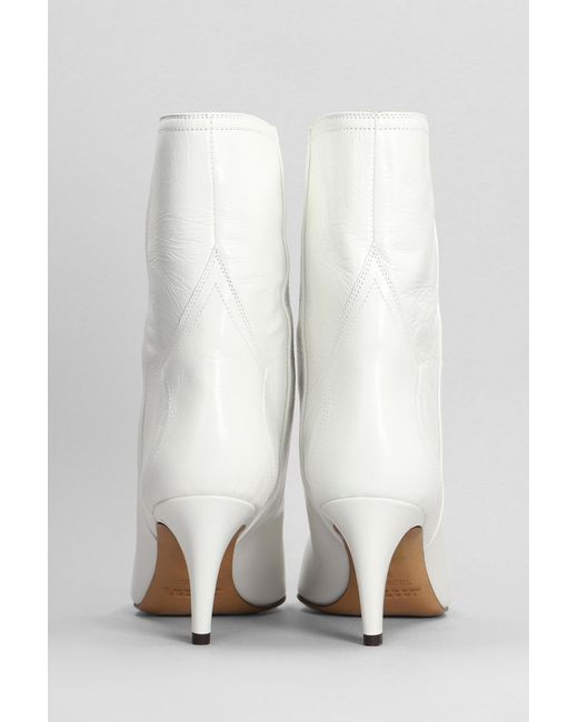 Isabel Marant White Dytho High Heels Ankle Boots