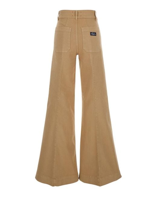 Seafarer Natural Jane Pants With Patch Pockets On The Front And Logo Patch On The Back