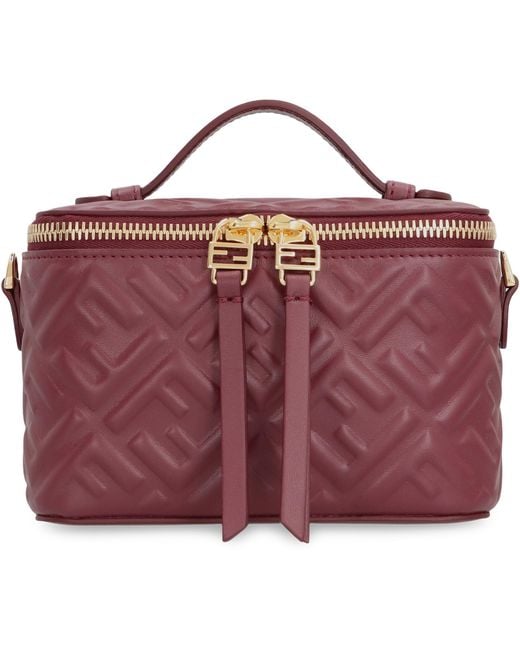 Fendi Purple Mini Leather Vanity Bag General Lamb Handbags