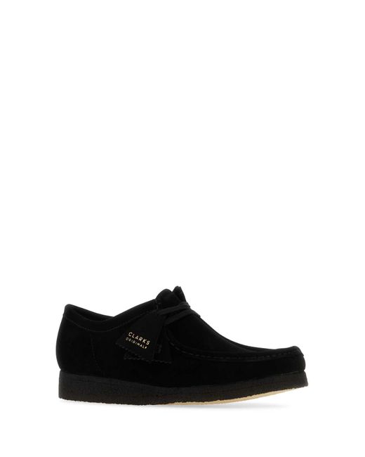 Clarks Black Suede Wallabee Ankle Boots for men