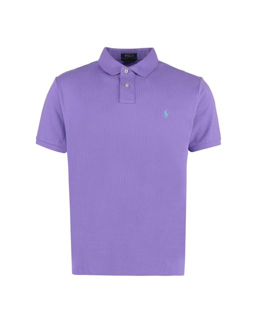 Ralph Lauren Purple Cotton Piqué Polo Shirt for men