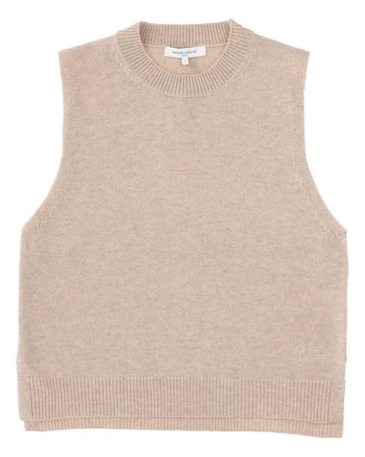 Maison Kitsuné Natural Wool Vest Waistcoats & Gilets