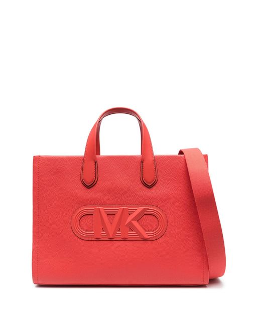 Michael Kors Red Large Tote Bag With Logo