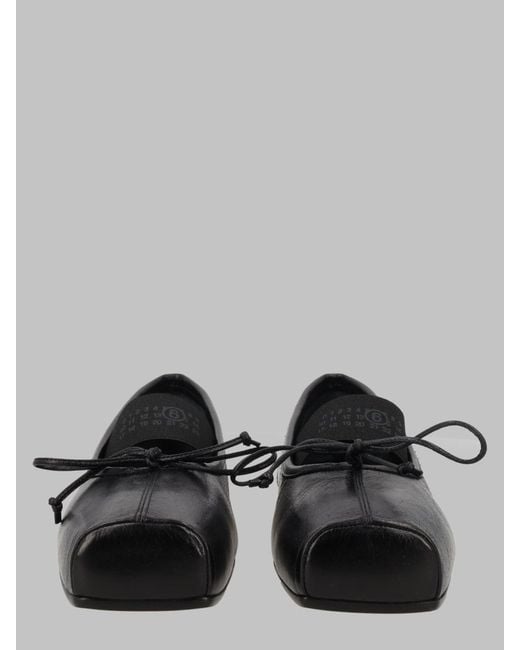 MM6 by Maison Margiela Black Ballet Flats Numeric Leather