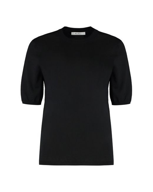 Max Mara Black Wool Slim Fit Shirt Virgin Knitwear