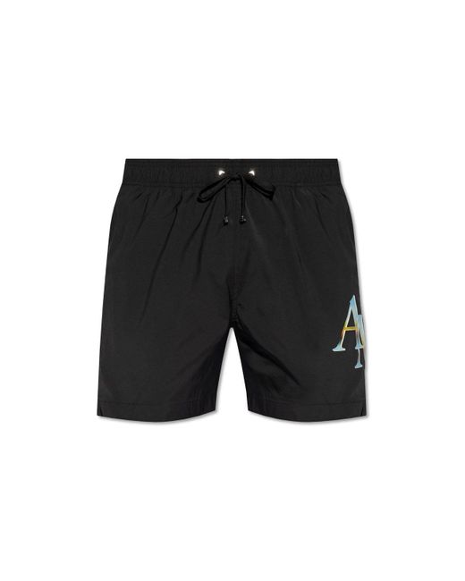 Amiri Black Swimming Shorts With Logo for men