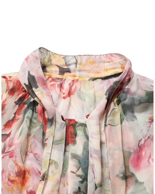 Dolce & Gabbana Black Multicolor Floral Tie