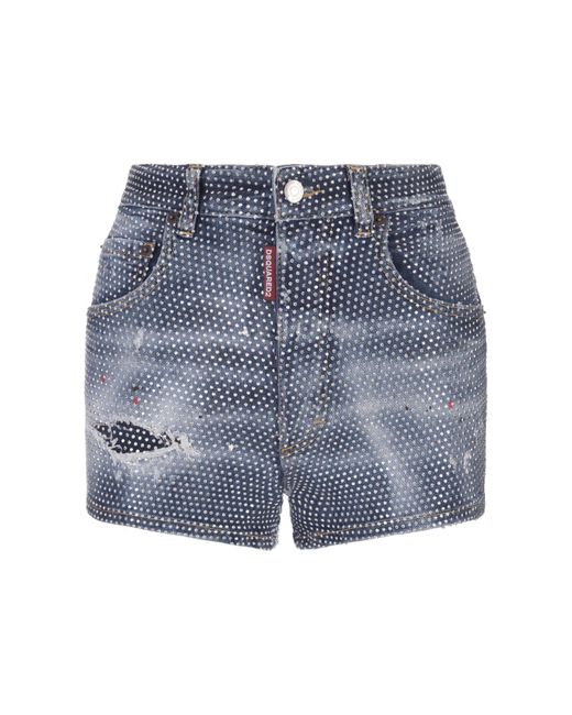 DSquared² Blue Hollywood Hot Pants