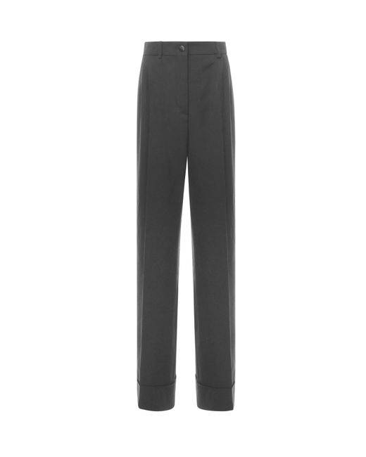 Dolce & Gabbana Gray Two-Way Stretch Wool Trousers