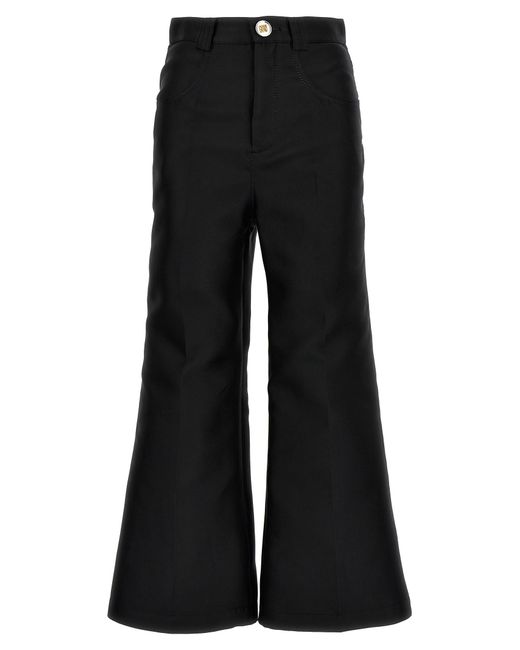 Giambattista Valli Black Cropped Silk Blend Pants
