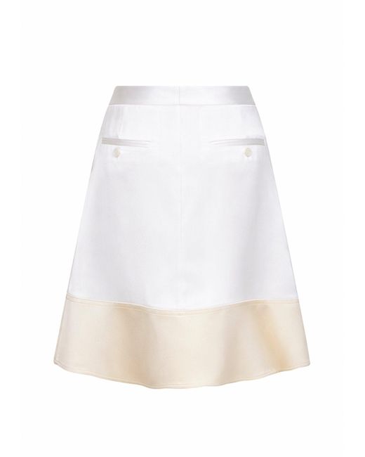 Totême  White Satin Short Tuxedo-Style Skirt