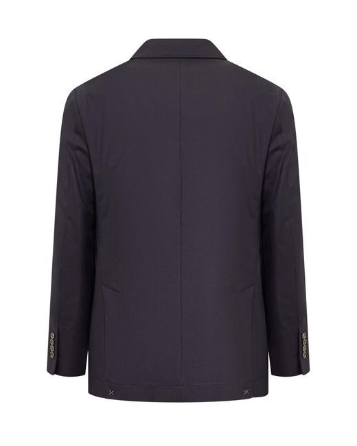 Brunello Cucinelli Blue Double-Breasted Jacket for men