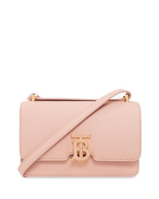 Burberry Pink Tb Mini Leather Shoulder Bag